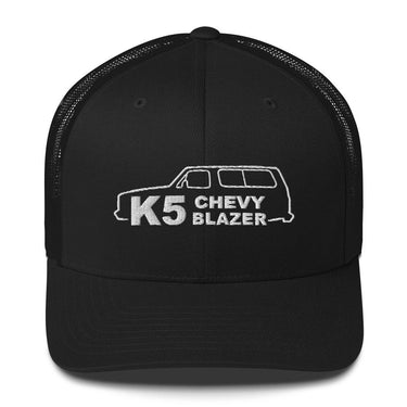 K5 Blazer trucker hat from aggressive thread in black